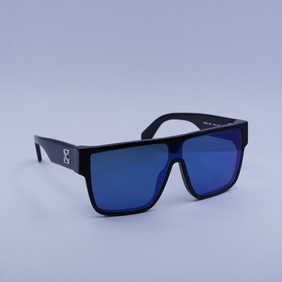 Off-White OERI13J SYRACUSE 1045 Sunglasses Black Shield Frame, Blue Lenses - Picture 1 of 11